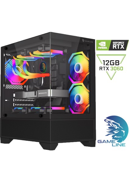 RTX03 Ryzen 5 5600 32GB Ddr4 500GB SSD RTX3060 12GB Masaüstü Oyuncu Bilgisayar