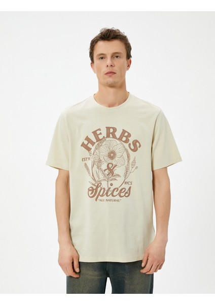 Kolej Baskılı Tişört Bisiklet Yaka Kısa Kollu Pamuklu modelleri