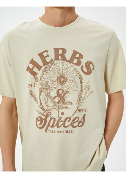 Kolej Baskılı Tişört Bisiklet Yaka Kısa Kollu Pamuklu indirimleri