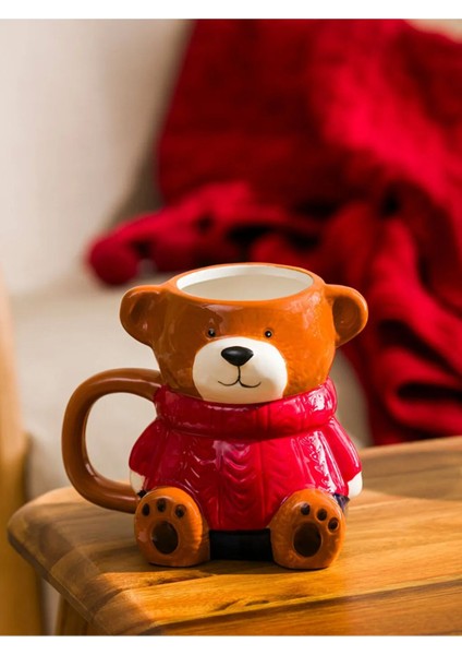 Kahverengi Ayı Teddy Figürlü Seramik Kupa 520 cl