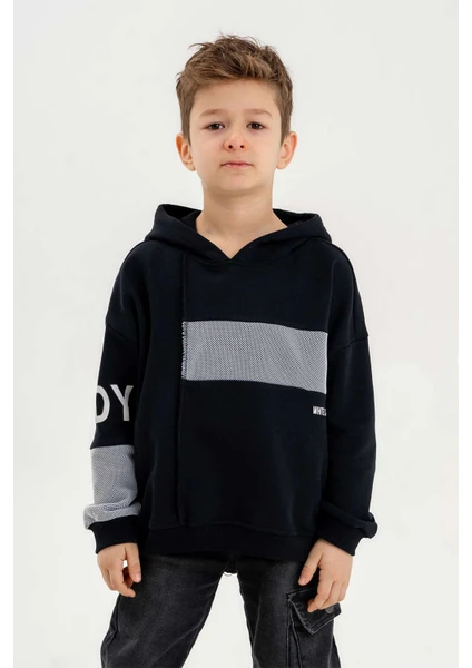 Gold Class Kidswear Kapüşonlu Ribanalı Pamuk Erkek Çocuk Sweatshirt