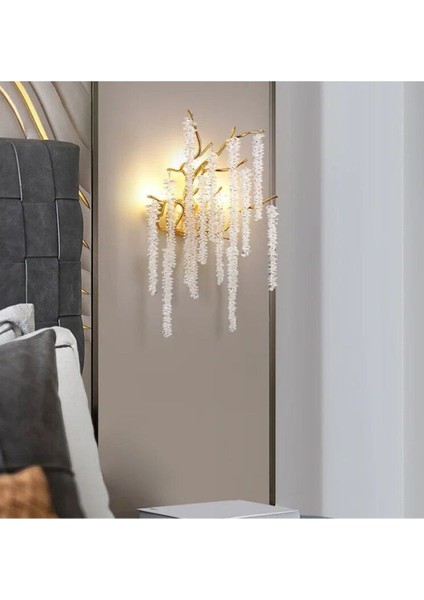 Luxury Exclusive Modern Diamond Pırlanta Kristal Taşlı Aplik Gold Sarı fiyatları