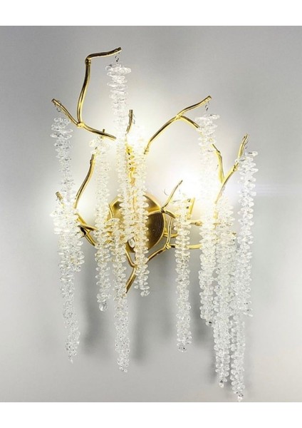 Luxury Exclusive Modern Diamond Pırlanta Kristal Taşlı Aplik Gold Sarı fırsatları