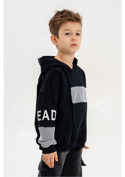 Kapüşonlu Ribanalı Pamuk Erkek Çocuk Sweatshirt modelleri