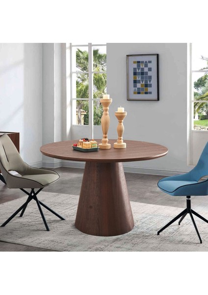 Hemera Ceviz Ahşap Yemek Masası 120X120