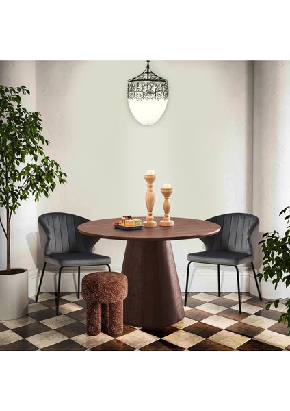 Hemera Ceviz Ahşap Yemek Masası 120X120
