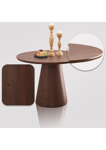 Hemera Ceviz Ahşap Yemek Masası 120X120