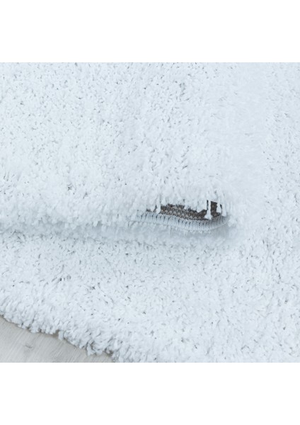 Yuvarlak Soft Shaggy Halı Salon Oturma Mutfak Halısı Yumuşak Yüksek Havlı Düz Beyaz Renkli indirimleri