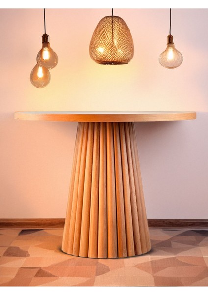 Acantus Natural Ahşap Yemek Masası 100X100