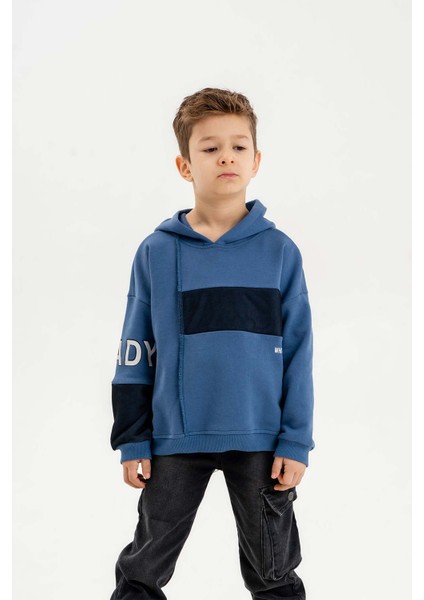 Kapüşonlu Ribanalı Pamuk Erkek Çocuk Sweatshirt modelleri