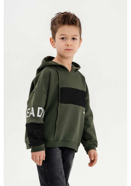 Kapüşonlu Ribanalı Pamuk Erkek Çocuk Sweatshirt fiyatları