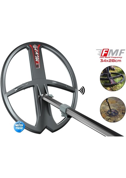 Deus 2 Ana Kontrol Ünitesi Ws6 Kablosuz Kulaklık 34 x 28 cm Fmf Başlık Ile Metal Dedektör