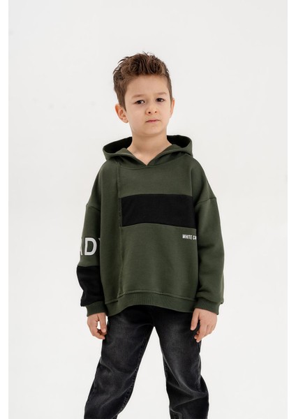 Kapüşonlu Ribanalı Pamuk Erkek Çocuk Sweatshirt