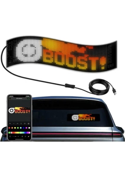 LED Matrix Panel Rgb Ekran Kumandalı App Kontrollü Iş Yeri Otomobil Tır Kamyon Cam Veya Duvar Uyumlu