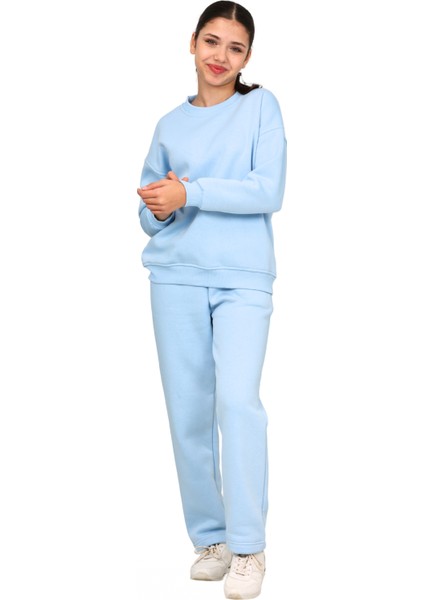 Kız Çocuk 3 Iplik Şardonlu Içi Pamuklu Basic Bisiklet Yaka Eşofman Takımı fiyatları