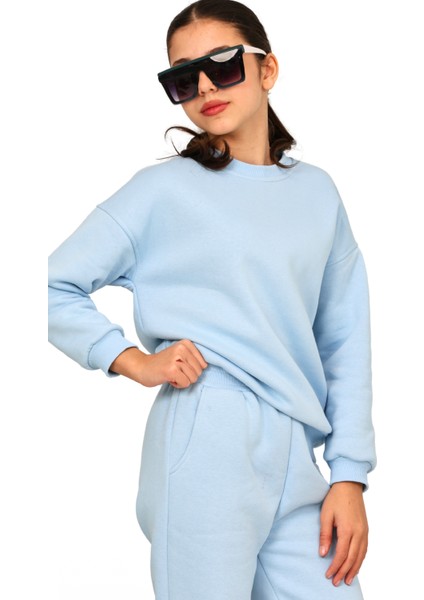 Kız Çocuk 3 Iplik Şardonlu Içi Pamuklu Basic Bisiklet Yaka Eşofman Takımı fırsatları