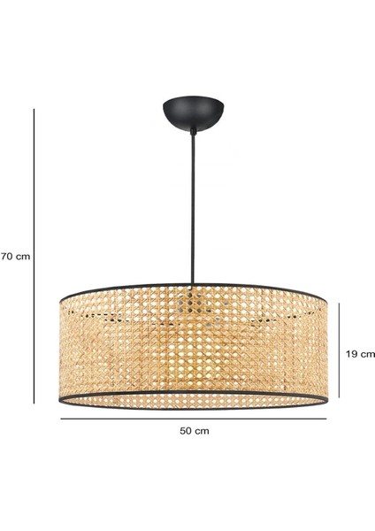 E x clusive Rattan 50 cm Büyük Boy Sarkıt Avize