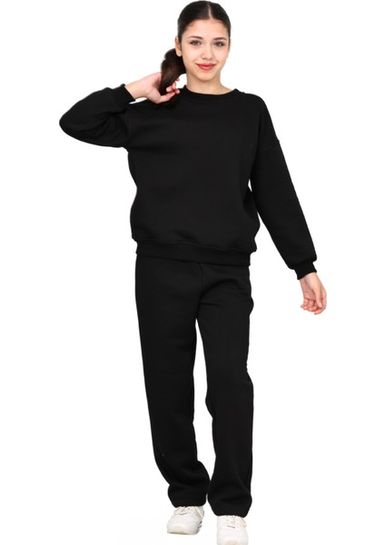 Kız-Erkek Çocuk 3 Iplik Şardonlu Içi Pamuklu Basic Bisiklet Yaka Eşofman Takımı fırsatları