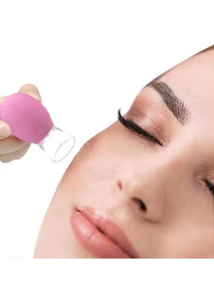 Mini Silikon Vakumlu Mika Yüz Masaj Kupası 4'Lü Karışık Set Mor Renk modelleri