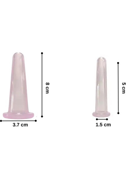 Mini Silikon Vakumlu Mika Yüz Masaj Kupası 4'Lü Karışık Set Mor Renk fırsatları