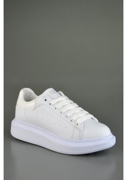 Alex Kalın Taban Beyaz Taban Beyaz Spor Ayakkabı Beyaz Bestoff