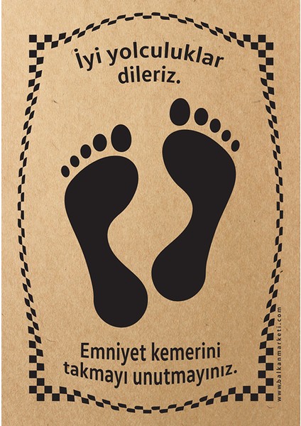 Kraft 120GR Ayak Izi Oto Paspas Kağıdı 100 Adet - 35X50CM - Kalın Kağıt Baskılı