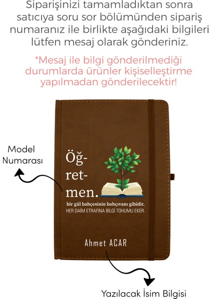 Kişiye Özel Defter , Öğretmenler Günü ve Özel Günler Için Hediye Defter , Özelleştirilebilir Defter