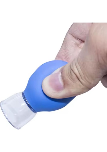 Mini Silikon Vakumlu Mika Yüz Masaj Kupası 5'Li Karışık Set Mavi Renk modelleri