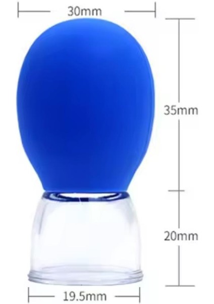 Mini Silikon Vakumlu Mika Yüz Masaj Kupası 4'Lü Karışık Set Mavi Renk fiyatları