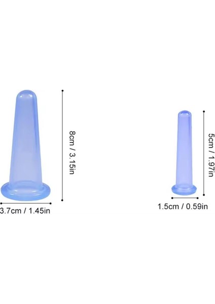 Mini Silikon Vakumlu Mika Yüz Masaj Kupası 4'Lü Karışık Set Mavi Renk fırsatları