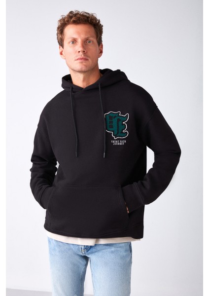 Caldera Relaxed Oversize Siyah Sweatshirt