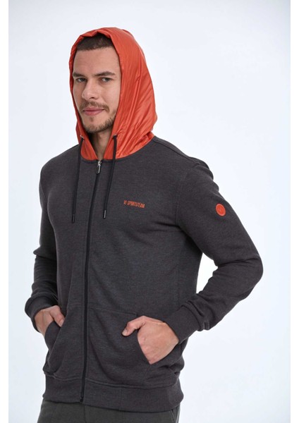 Libra Fermuarlı Kapüşonlu Erkek Sweatshirt Antrasit modelleri