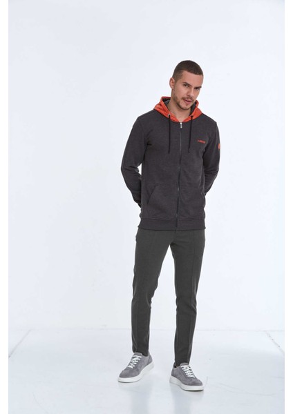 Libra Fermuarlı Kapüşonlu Erkek Sweatshirt Antrasit indirimleri