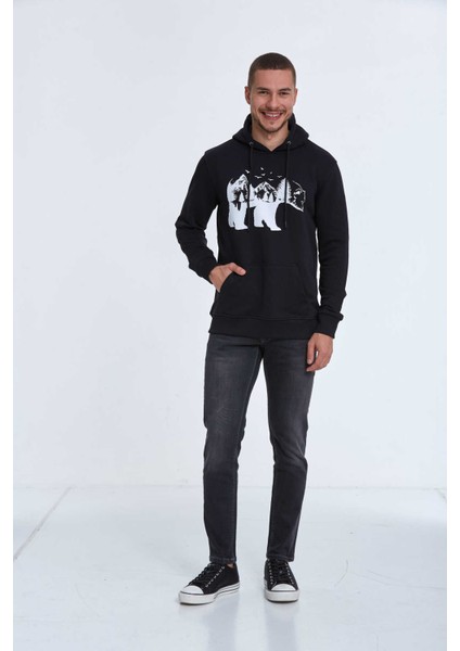 North Kapüşonlu Erkek Sweatshirt Siyah fiyatları