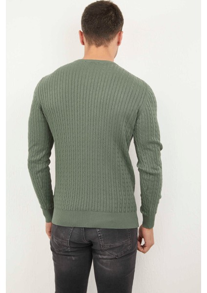 Peter V Yaka Erkek Triko Kazak Yeşil fırsatları