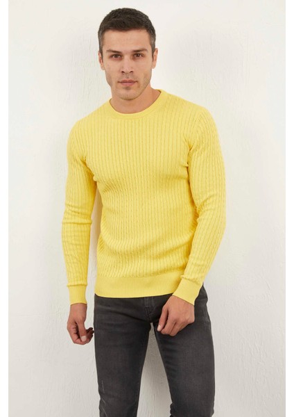 Karl Bisiklet Yaka Erkek Kazak Sarı fiyatları