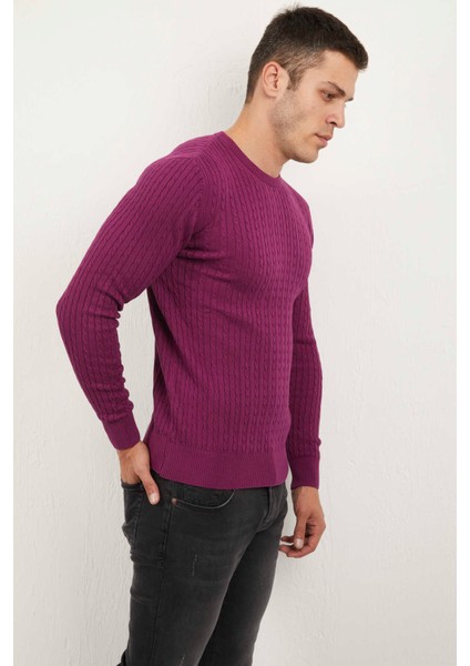 Karl Bisiklet Yaka Erkek Kazak Pembe modelleri