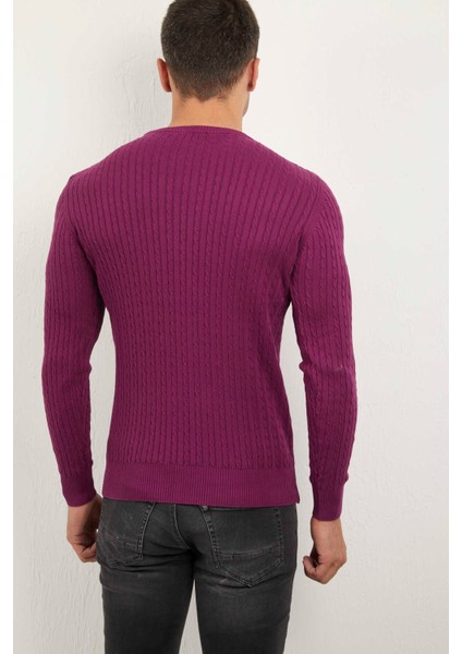 Karl Bisiklet Yaka Erkek Kazak Pembe fırsatları