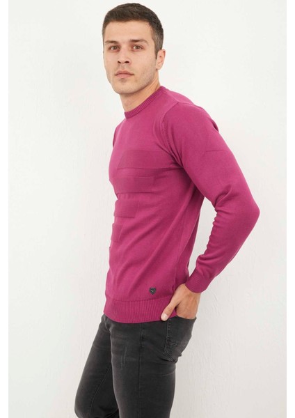 Hugo Bisiklet Yaka Erkek Triko Kazak Pembe modelleri