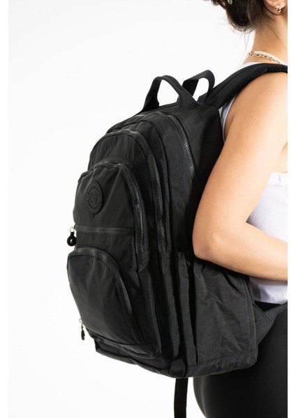 Unisex Suya Dayanıklı Renkli Krinkıl Kumaş Çok Gözlü Orta Boy Laptop Okul ve Sırt Çantası PS3013 fiyatları