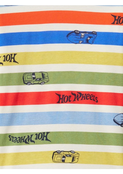 Bebek Çok Renkli %100 Organik Pamuk Hot Wheels Desenli Pijama Takımı