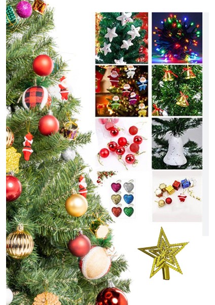 Luxury Series 180 cm Metal Ayaklı 60 Adet Süslü ve Işıklı Yılbaşı Çam Ağacı fırsatları