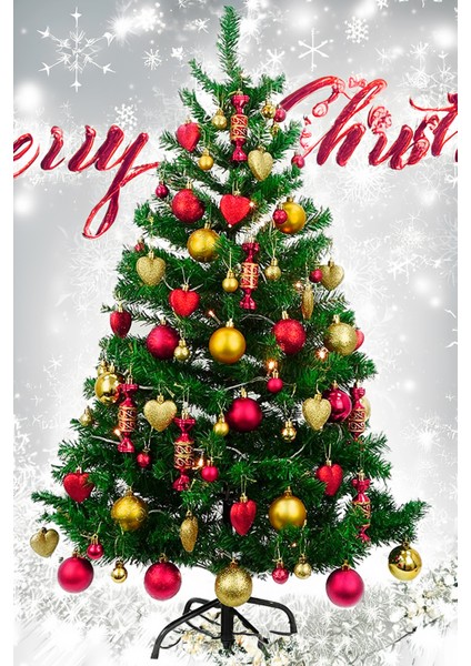 Luxury Series 180 cm Metal Ayaklı 60 Adet Süslü ve Işıklı Yılbaşı Çam Ağacı indirimleri