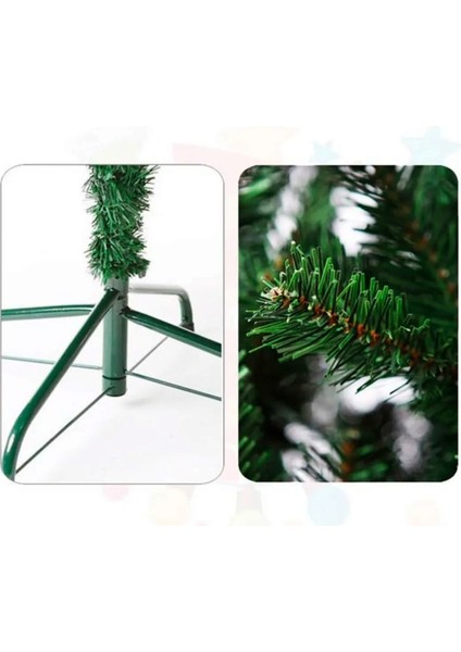 Luxury Series 180 cm Metal Ayaklı 60 Adet Süslü ve Işıklı Yılbaşı Çam Ağacı