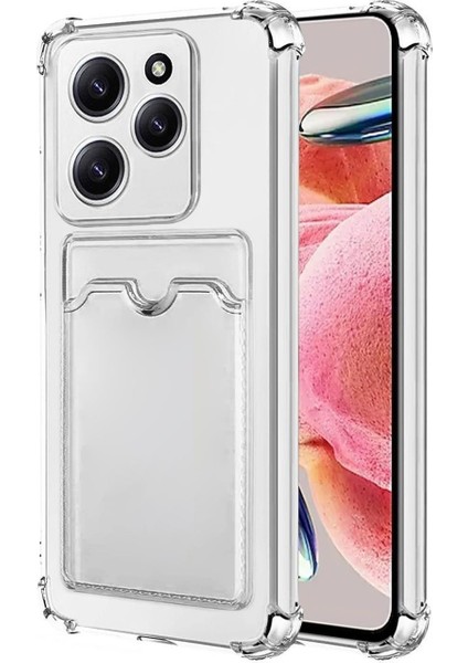 Tecno Spark 20 Pro Kılıf Kartlıklı Şeffaf Silikon Darbe Dayanıklı Koruyucu Kamera Korumalı Kılıf