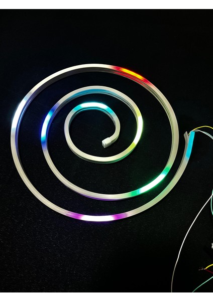 38CM Bas Çevresi Pixel Neon LED 12 Renkli 358 Modlu Kayar Ledli Magic Neon LED + Kumanda Modül