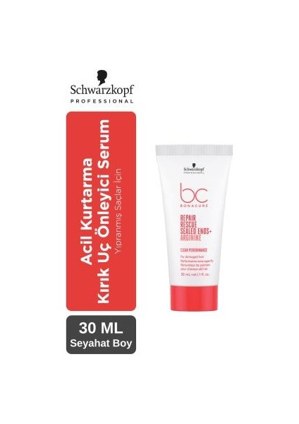 Bc Clean Acil Kurtarma Kırık Uç Önleyici Serum Seyahat Boy 30ml | Yıpranmış Saçlara Özel