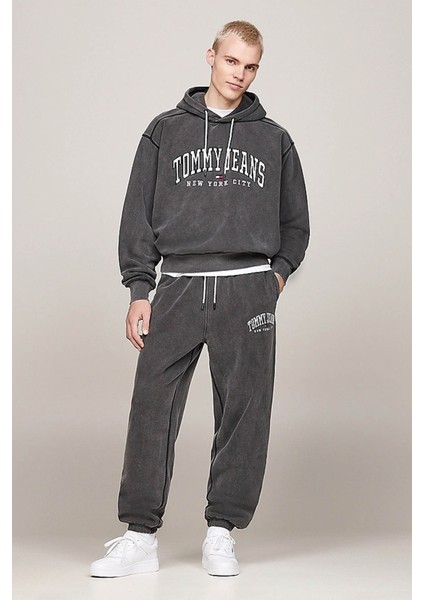 Tjm Rlx Varsıty Sweatpant Siyah Erkek Eşofman Altı