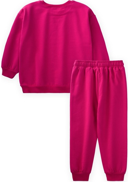 Basic Karyoka Detaylı Sweatshirt Takım 3-8 Yaş Fuşya fiyatları