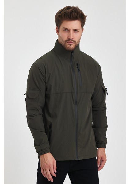 2Five Outdoor Çok Cepli Taktik Likralı Haki Renk Erkek Mevsimlik İnce Mont